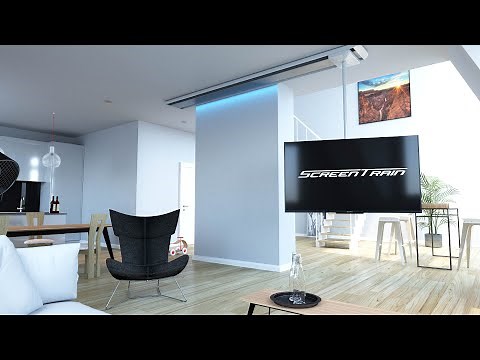 ScreenTrain sliding TV ceiling mount
