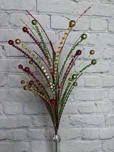 Red and Lime Green 27" Laser Sequin/glitter Ball Spray Christmas Whimsy Accents for Wreaths, Christmas Tree Topper, XS6177J2 - Etsy