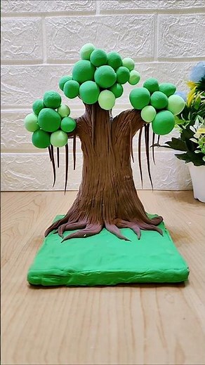 Banyan Tree Making with super clay 🌳✨ Tree making #shots #short #tree