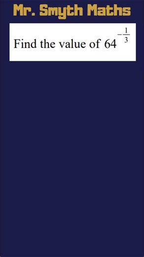 GCSE Maths | Fractional and Negative Indices #gcsemaths #maths #indices | Mr. Smyth Maths