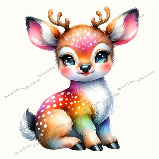 Colorful Deer Fabric Panel, Quilt Sewing Square, Multiple Sizes, Fc6y - Etsy