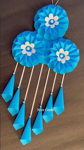 Beautiful Paper Flower Wall Hanging Idea 💡 #diy #walldecor #nivecraft #nivecrafts