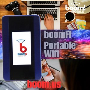  Stay Connected Anywhere with Boom! Black Portable WiFi Device! ...