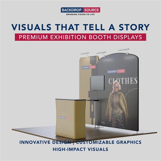 Make sure your brand stands out from the rest. We create customizable exhibition booth displays that put your brand front and center. Get started with innovative options that speak to your audience. | Backdropsource