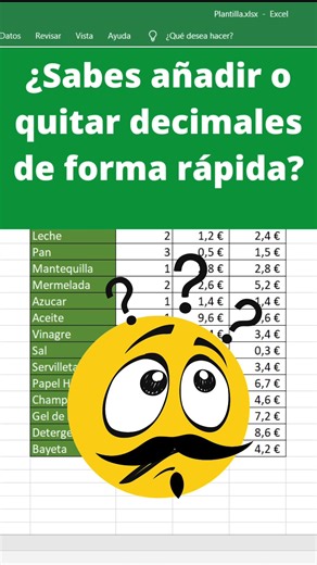 Cómo añadir o quitar decimales en Excel