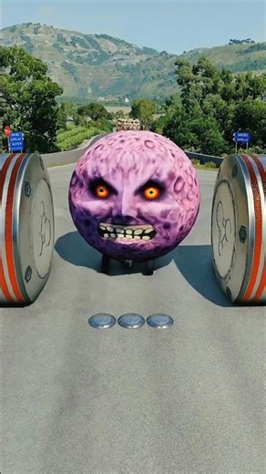 Long Colourful Capsule Buses vs Hydraulic Crush in the game BeamNG.drive #shorts #trendingshorts