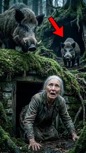 POV: Grandma's Secret Forest Bunker 🐗 Giant Wild Boars Lurking Outside #survival