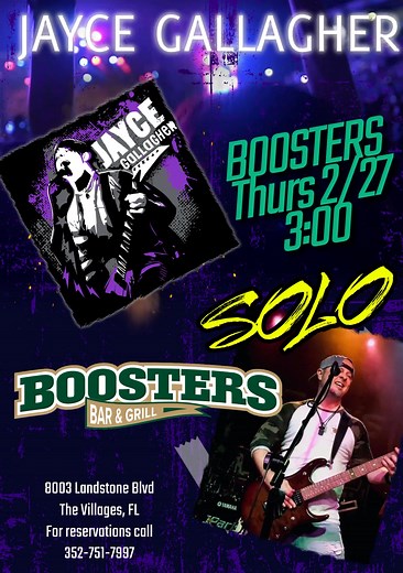 JAYCE GALLAGHER LIVE AT BOOSTERS AT 3:00 | JPARIS