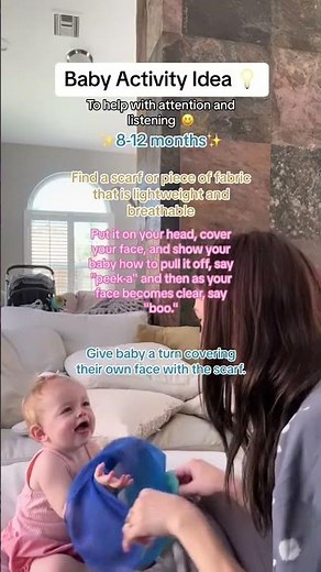 Fun way to teach baby peek-a-boo 😆 👏🏻👏🏻 #newmom #momtip #momideas #momtips #newmomtips