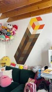 Putting a GIANT minecraft torch up on my wall ⛏️