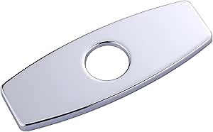 Faucet Cover Plate Chrome Bathroom: 6 Inch Stainless Steel Faucet Deck Plate - 4" Centerset Faucet Plates to Cover Holes - Anti-Scratch 4" Sink Base for 1 or 3 Hole Bathroom Vanity Basin