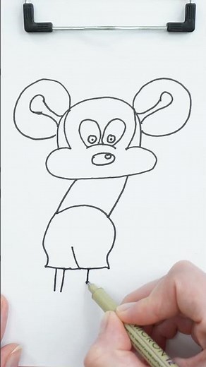 How to draw Mickey Mouse Shrek #shorts #drawing