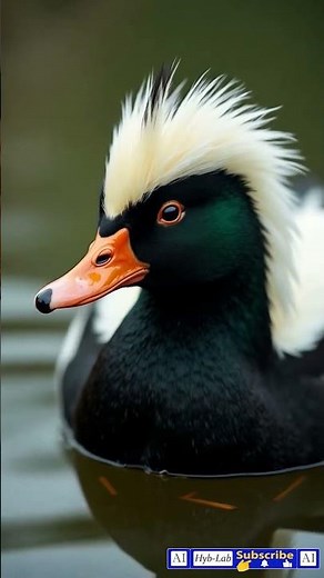 Meet the PUNK ROCK Duck with a Skunk Inspired Mohawk