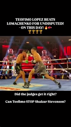 VASILIY LOMACHENKO VS TEOFIMO LOPEZ - ON THIS DAY! . #onthisday in 2020, Vasiliy Lomachenko put his WBA, WBO, WBC and Ring lightweight titles on the line against Teofimo Lopez (the IBF champion) to see who would be crowned the first four-belt undisputed lightweight champion in boxing history. This fight surfaced after Teofimo Lopez won the IBF title in December 2019 by way of a vicious 2nd round knockout victory over former champ Richard Commey. Lomachenko (already a unified lightweight champion