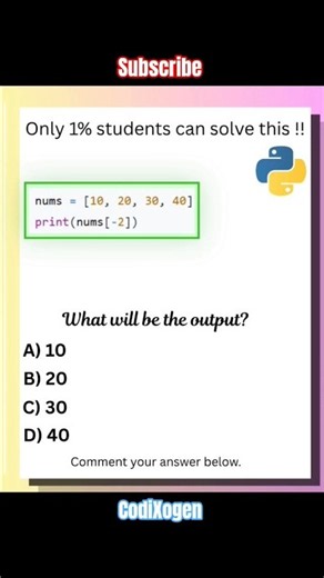 Comment the Correct Python Answer & Prove Your Skills! 💪 #shorts