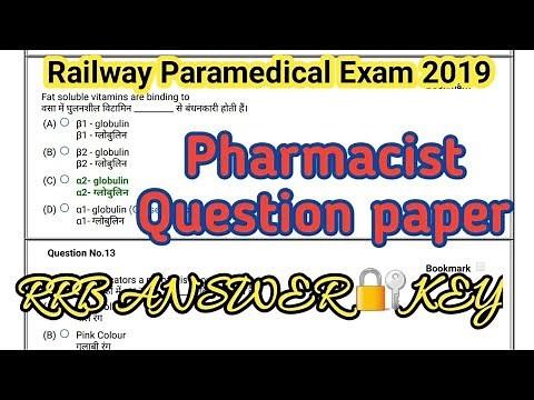 Rrb Pharmacist exam 2019 question paper with answe