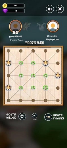 #Baghchal #Bagudi #Bagh_chel #rural_india #Indoor_game 4 Tigers 20 goats Gameplay