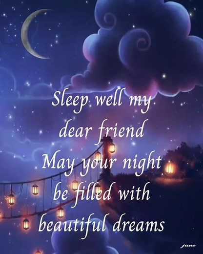Serene Night Sky Scenes with Sweet Dreams Messages