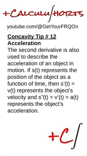 Concavity in FRQs #12 - Acceleration | Get Your FRQ On #shorts