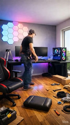 Turning an Empty Room Into a Dream Gaming Room 😱 | RGB Gaming Setup #gamingroom #gamingsetup #shorts