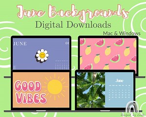 Juni Desktop Hintergründe | Digitaler Download | 1920x1090x | Sommer | Retro Schreibtisch | Mac Rosa Desktop | Windows Desktop Hintergrund - Etsy.de