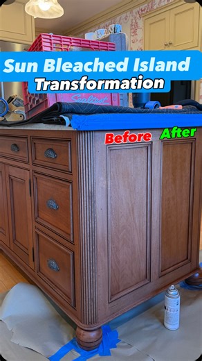9.8K views · 125 reactions | Restoring a sun bleached kitchen island to its glory. Seriously, don’t try this if you don’t know what you’re doing, you can easily mess this up and there’s no going back #kitchen #repair #transformation #beforeandafter #homeimprovement | More Than Just a Cabinet Guy | Facebook