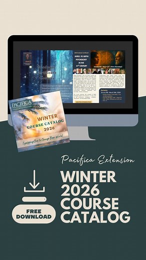 Download our new Pacifica Extension Winter 2026 Course Catalog! Explore upcoming Extension graduate certificates, webinars, and our new microcredential courses. Whether you’re a lifelong learner, an educator, a practitioner seeking renewal, or simply curious about how the imaginal and archetypal dimensions of psyche apply to our changing world — this catalog invites you to explore new pathways. Download the FREE catalog here: https://isu.pub/bm8t90b #wintercatalog #coursecatalog #PacificaExtensi