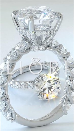 3ct round brilliant lab-grown diamond engagement ring.🥰 #diamonddistrict #nyc #3ct #lioridiamonds