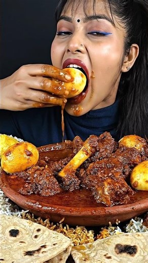 Eating Mutton Roast Bone Crunch And Whole Egg Gulp Mukbang Extreme Eating Feast With Juicy Gravy