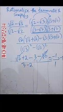 Rationalise the Denominator with Two Surds | Conjugate Method | GCSE, AS & A Level Maths