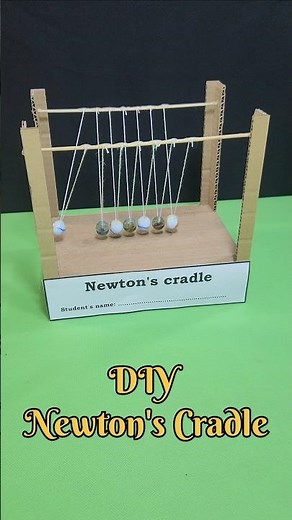 DIY Newton’s Cradle with Marbles and Cardboard 🧠⚙️ #Shorts