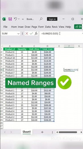 Optimize your calculations with Named Ranges in Microsoft Excel #namedranges #microsoftexcel