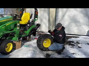 John Deere 1025R Tire Chain Install