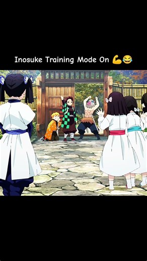 Inosuke Training Mode On 💪😂 #demonslayer #inosuke #shorts