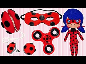 5 DIYS of Miraculous Ladybug (Mask, Yo-yo, Fidget Spinner, Earrings, Doll)