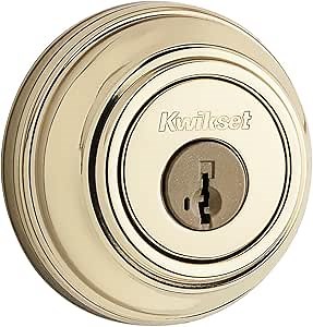 Kwikset 980 Single Cylinder Deadbolt featuring SmartKey® in Polished Brass
