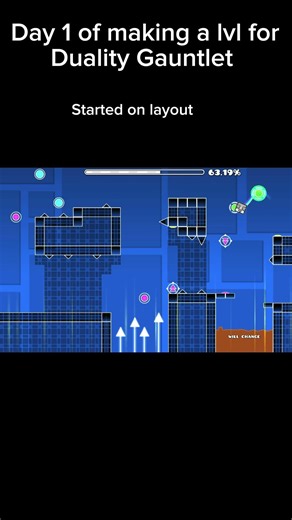 Day 1 of making a level for Duality Gauntlet #boomkitty #gd
