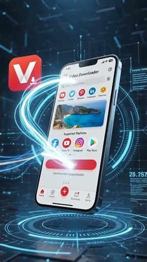 All Video Downloader V+ All Video Downloader V+ App icon forming digital energy 202607071432