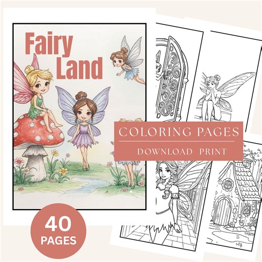 Fairyland Coloring Book – 40 Fantasy Fairy Activity Pages (printable PDF) - Etsy