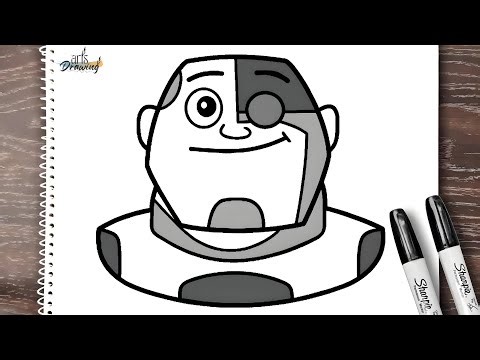 How to draw CYBORG from Teen Titans Go step by step