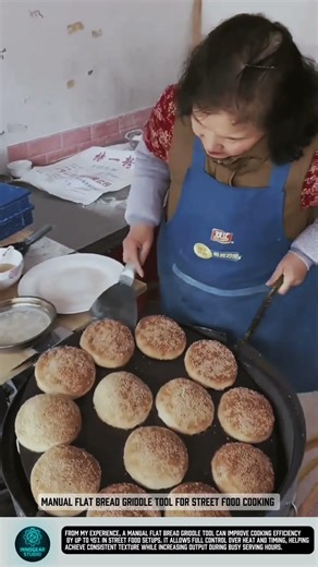 Manual Flat Bread Griddle tool for street food cooking #tools