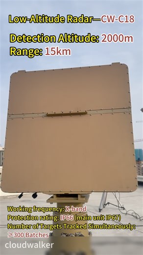 Advanced phased array radar with 20km detection range. Super wide temperature resistance, stable performance in severe cold and intense heat. Trusted all-weather situational awareness solution.#radar #detector #technology #drone #Defense