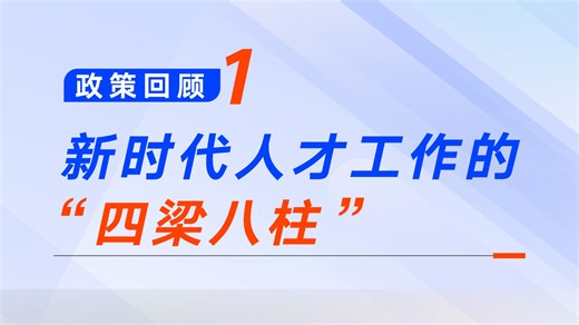 新时代人才工作的“四梁八柱”