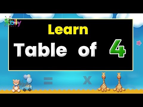 Learn Table of 4 for Kids in English | Multiplication Tables | Learn Maths | 4 Table | JollyPlanet