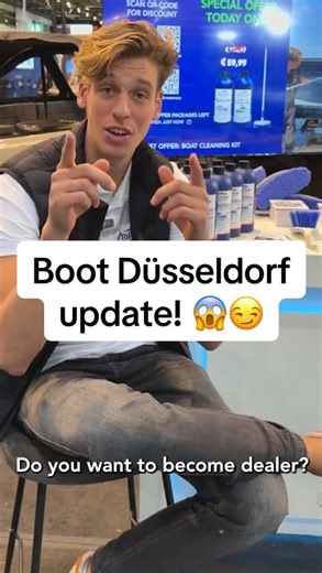 UPDATE! We’re having an amazing time at Boot Düsseldorf! Want to see the best cleaning products for your boat or yacht? Come visit us at Stand B15 in Hall 3, we can’t wait to show you! #cleaningproducts #bootdusseldorf #boat #fyp #challenge | ProFa Clean