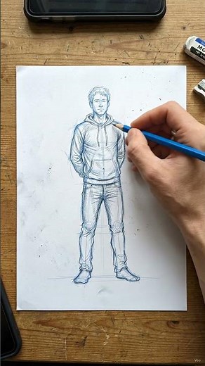 Full Body Action Drawing – Hands Behind Back
