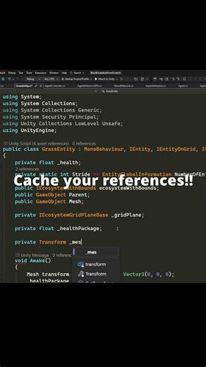 Unity Game Optimization | Cache References