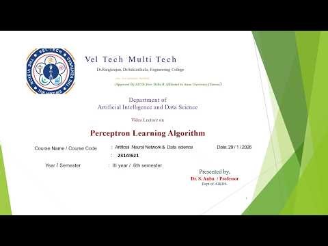 231AI621 ANN&DL 3rd yr A Perceptron learning Algorithm Jan 2026 1