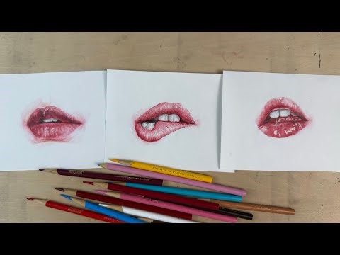 Hyper Realistic Colored Pencil Lips | Live Realistic Drawing Tutorial