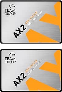 TEAMGROUP AX2 512GB 2 Pack 3D NAND TLC 2.5 Inch SATA III Internal Solid State Drive SSD (Read Speed 530 MB/s) Compatible with Laptop & PC Desktop T253A3512G0C1P1